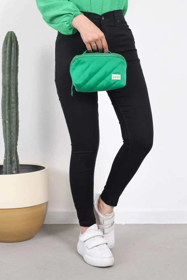 Siyah Bilek Boy Dar Paça Keten Pantolon