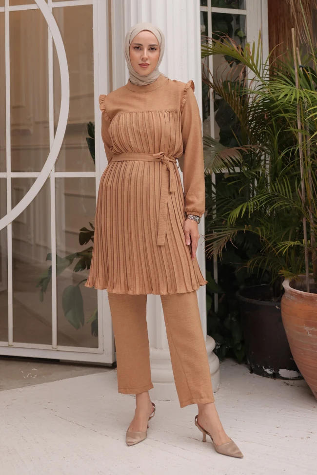 Bisküvi Piliseli Tunik Pantolon Takım