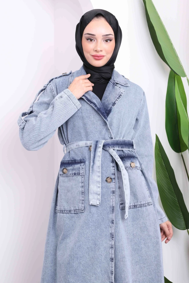 Mavi Kol Apoletli Kot Trenç