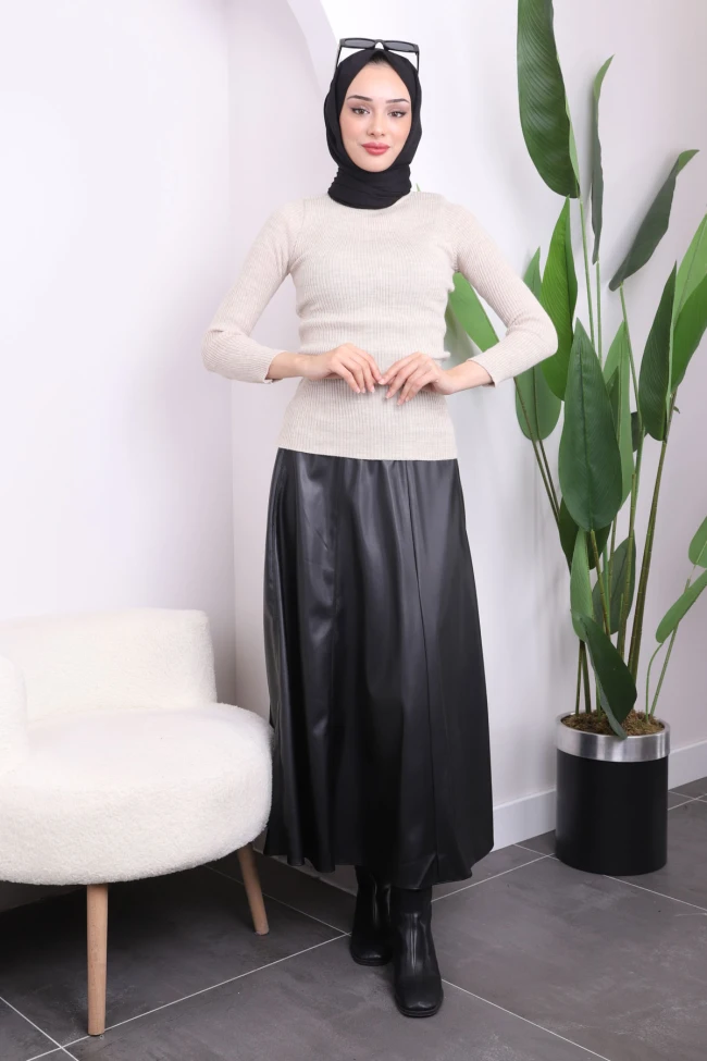 Vizon Dik Yaka Triko Body