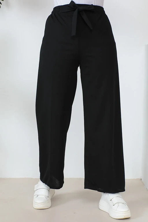 Siyah Yüksek Bel Bol Paça Pantolon