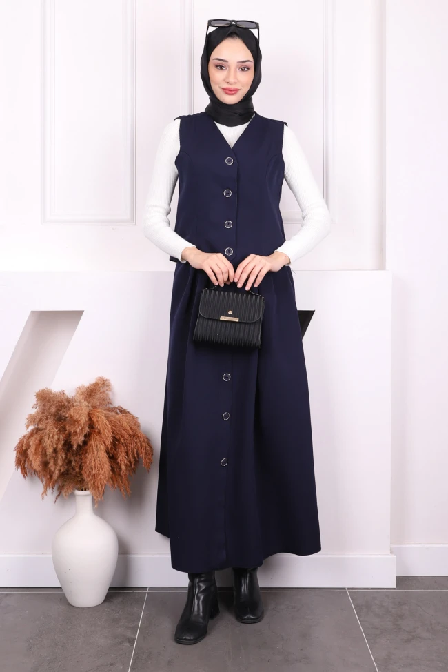 Lacivert Yelek Etekli Takım