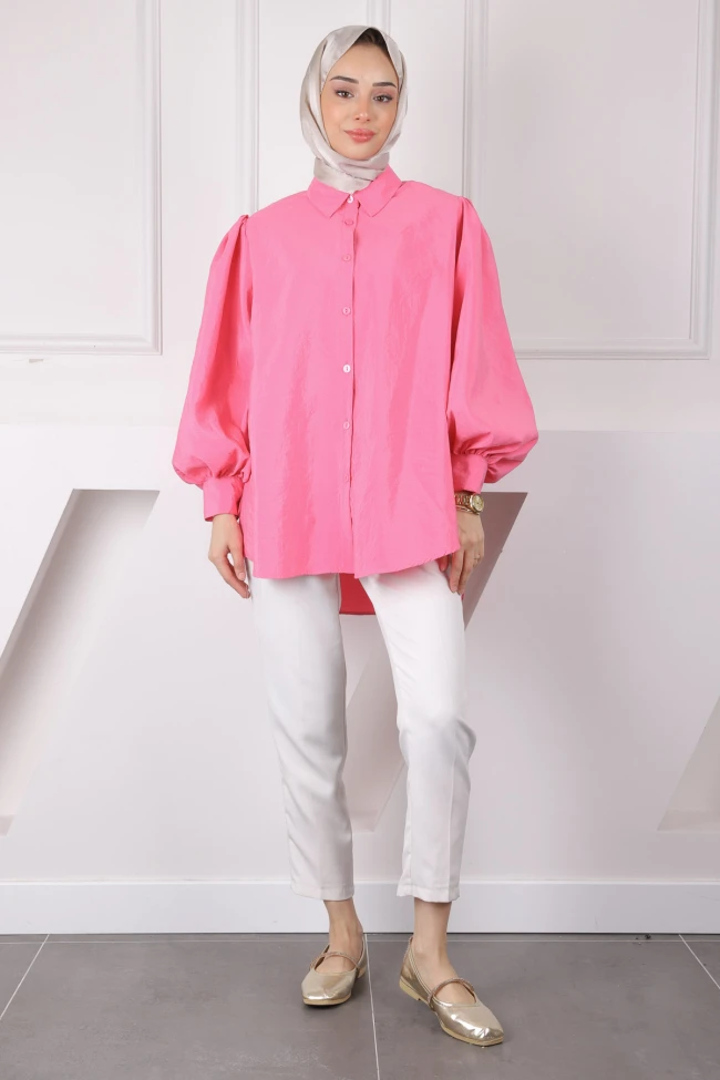 Pembe Balon Kol Gömlek