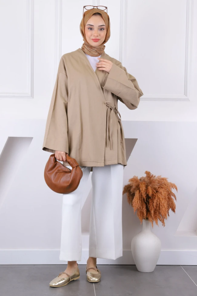 Vizon Çapraz Bağlamalı Kimono
