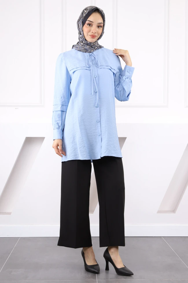 Bebe Mavi Yaka Detaylı Tunik