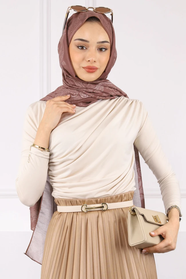 Bej Önü Drapeli Sandy Bluz