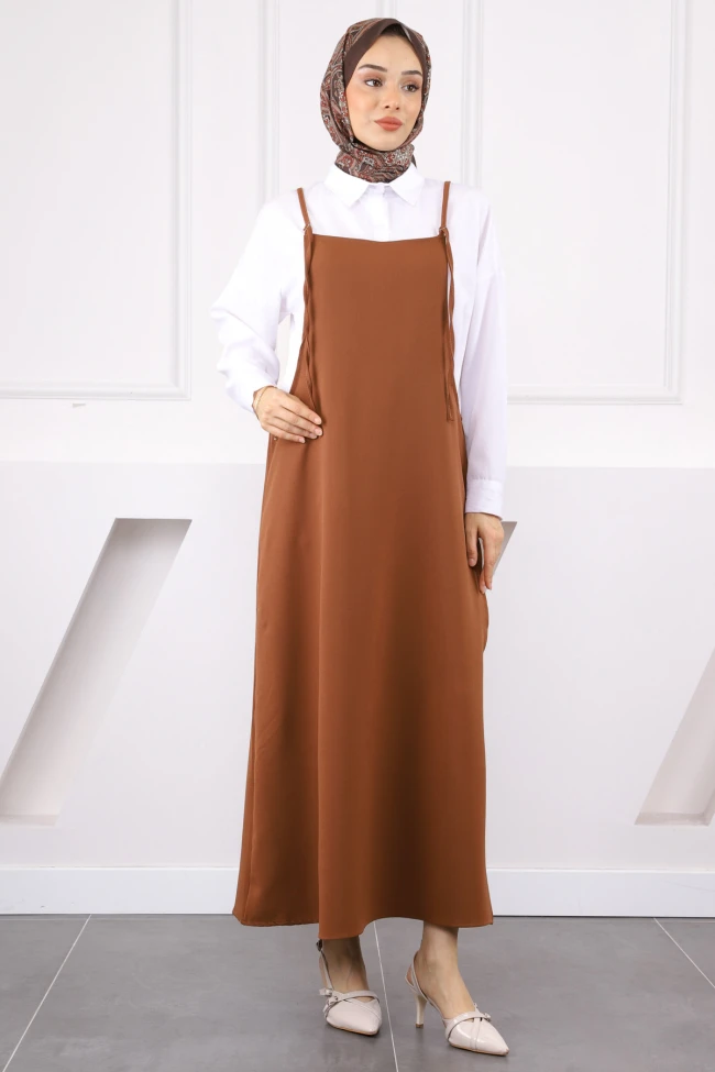 Kahverengi İp Askılı Jile