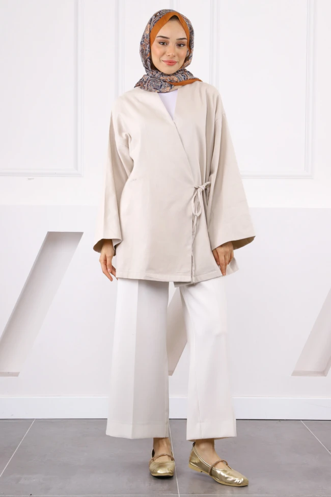 Taş Çapraz Bağlamalı Kimono