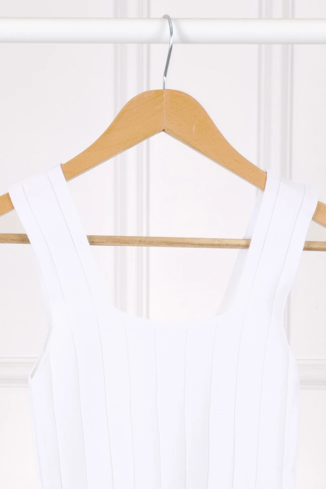 Ekru Fitilli Kare Yaka Bluz