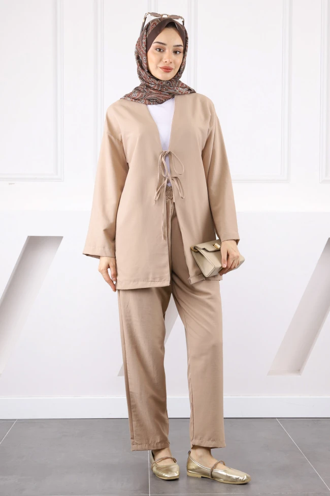 Vizon Kimono Pantolonlu Modal Takım