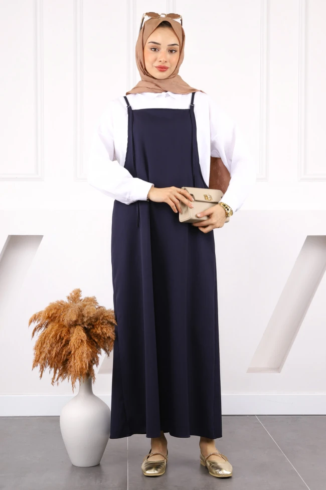 Lacivert İp Askılı Jile