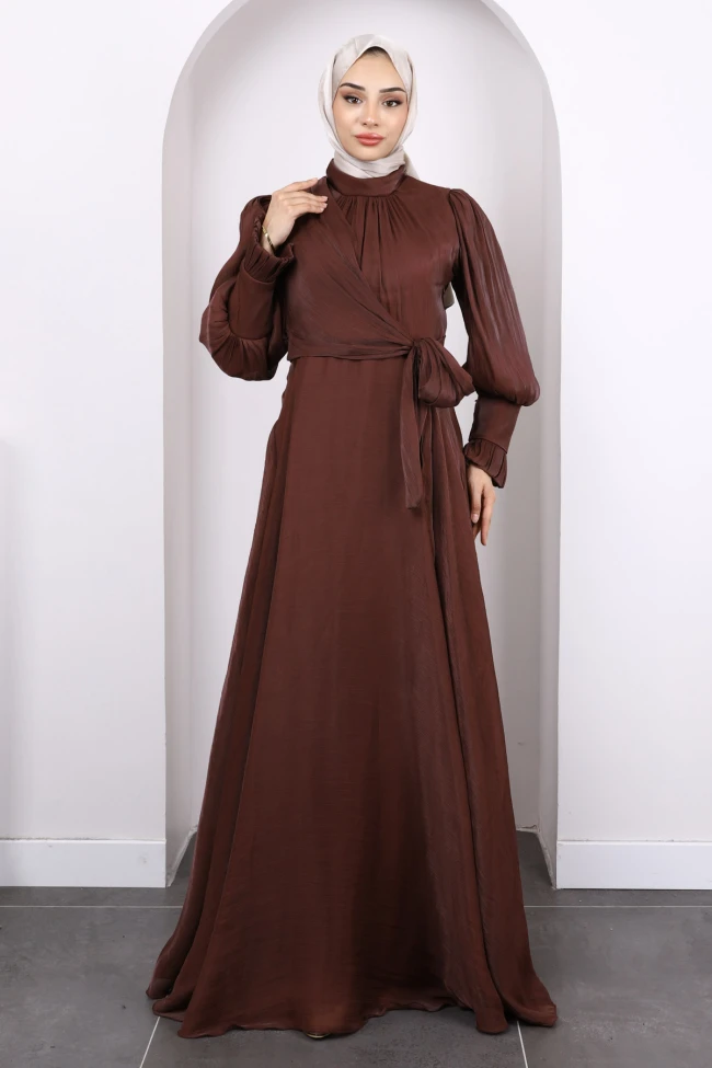 Mürdüm Yandan Bağlamalı Abiye