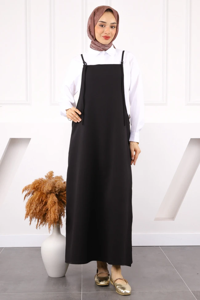 Siyah İp Askılı Jile