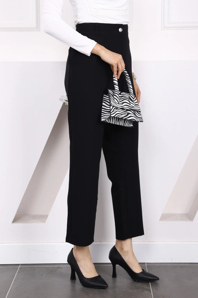 Siyah Büyük Beden Kumaş Pantolon