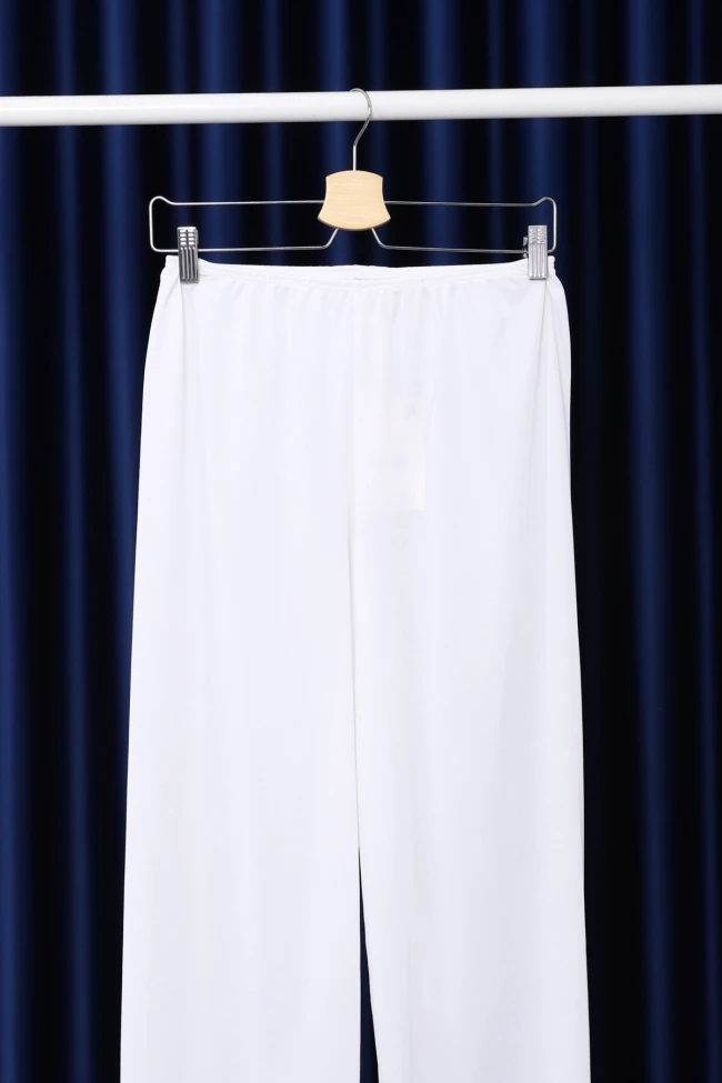 Beyaz Bel Lastikli Pantolon Astar