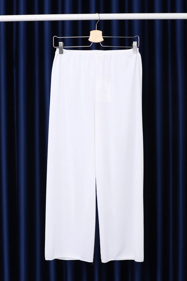 Beyaz Bel Lastikli Pantolon Astar