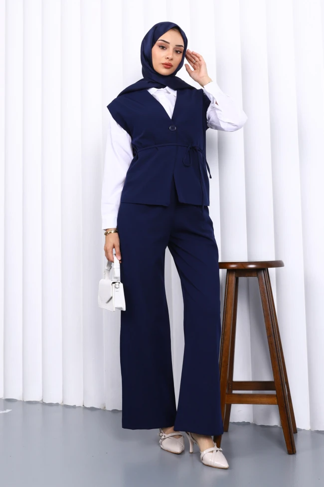 Lacivert Yelek Pantolon İkili Takım