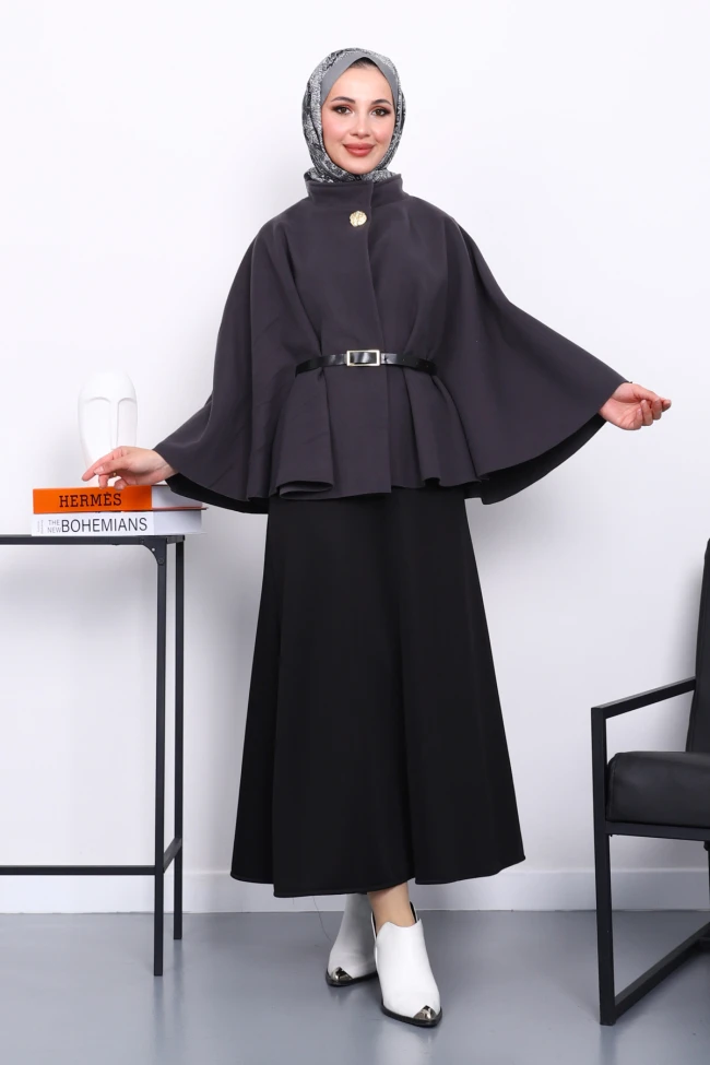 Antrasit Kemerli Kaşe Panço