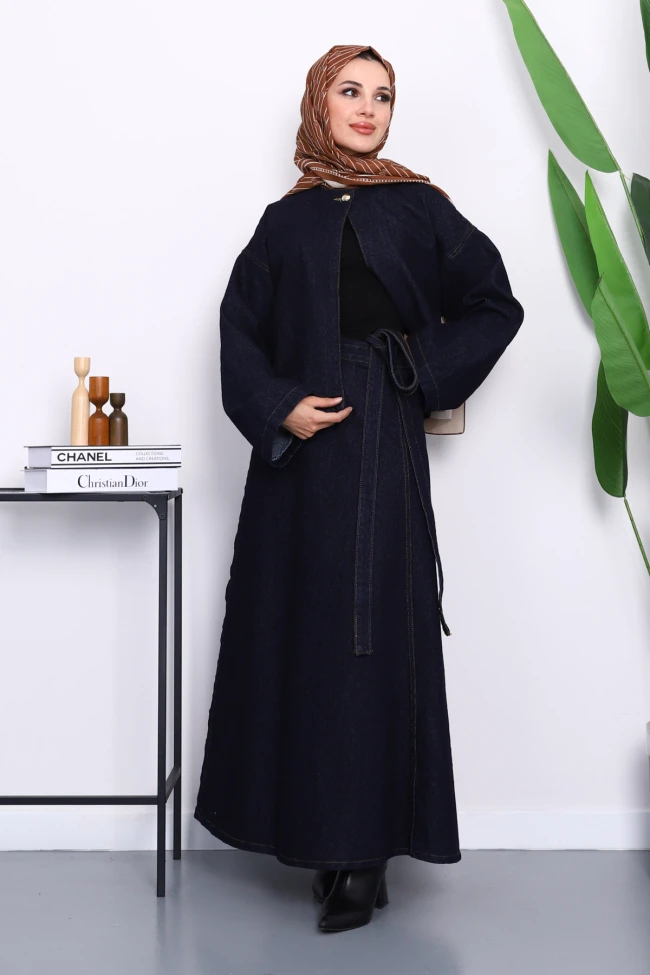 Lacivert Ceket Etekli Kot Takım