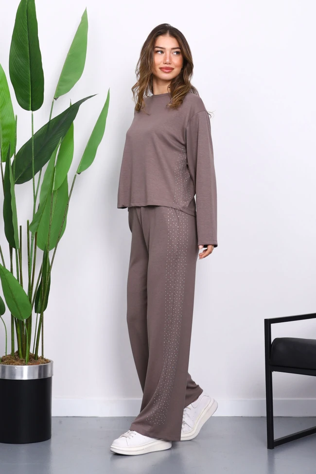 Vizon Yanları Taş Detaylı Modal Takım