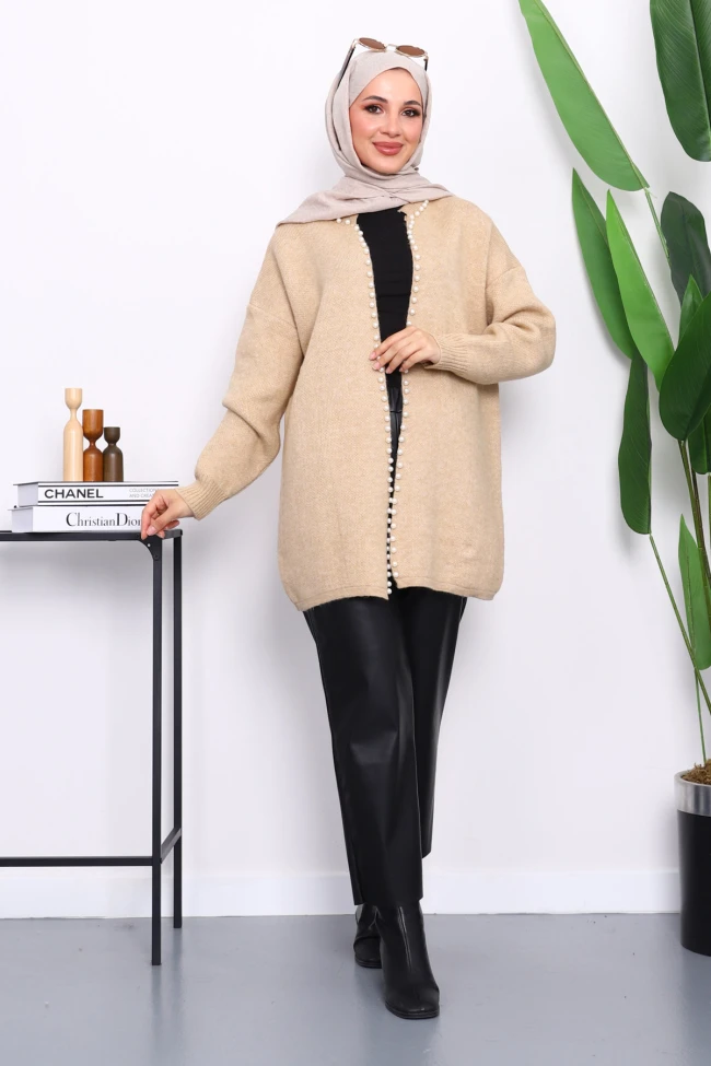 Vizon Yumoş Triko İncili Hırka