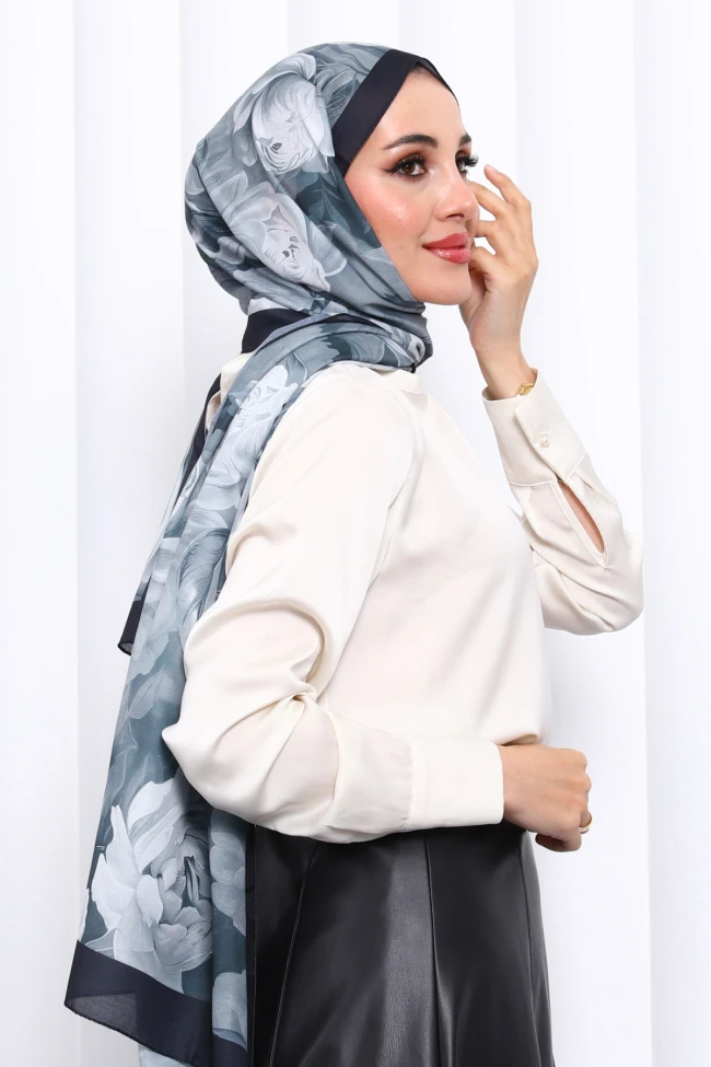 Antrasit Desenli Soft Dijital Şal