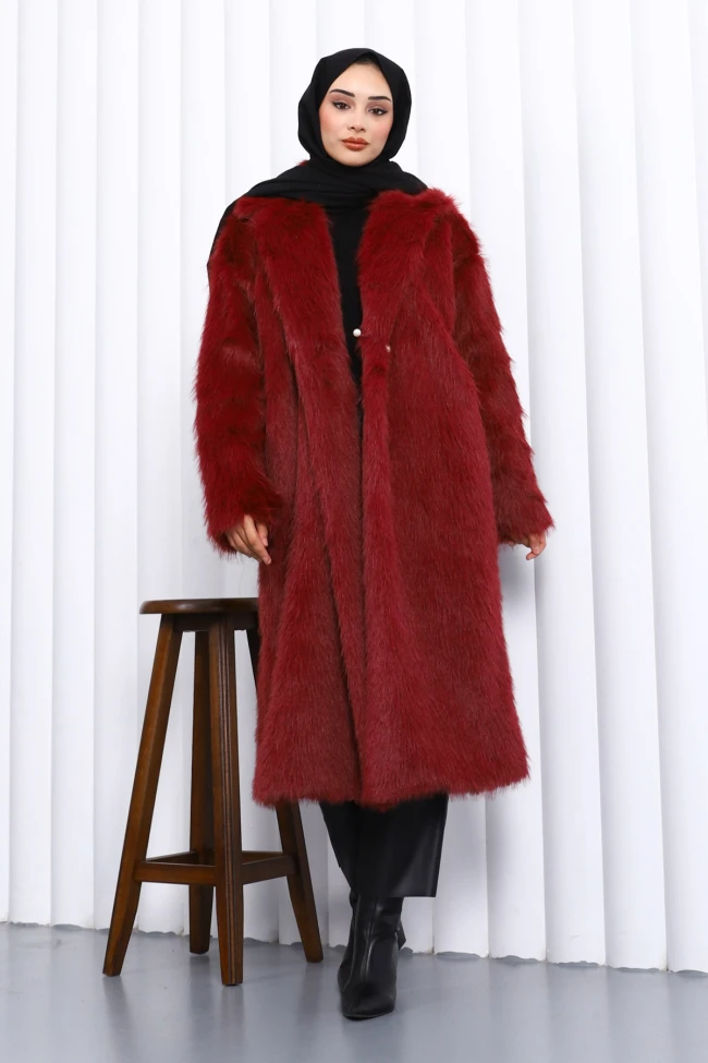 Bordo Cepli Kürk Kaban