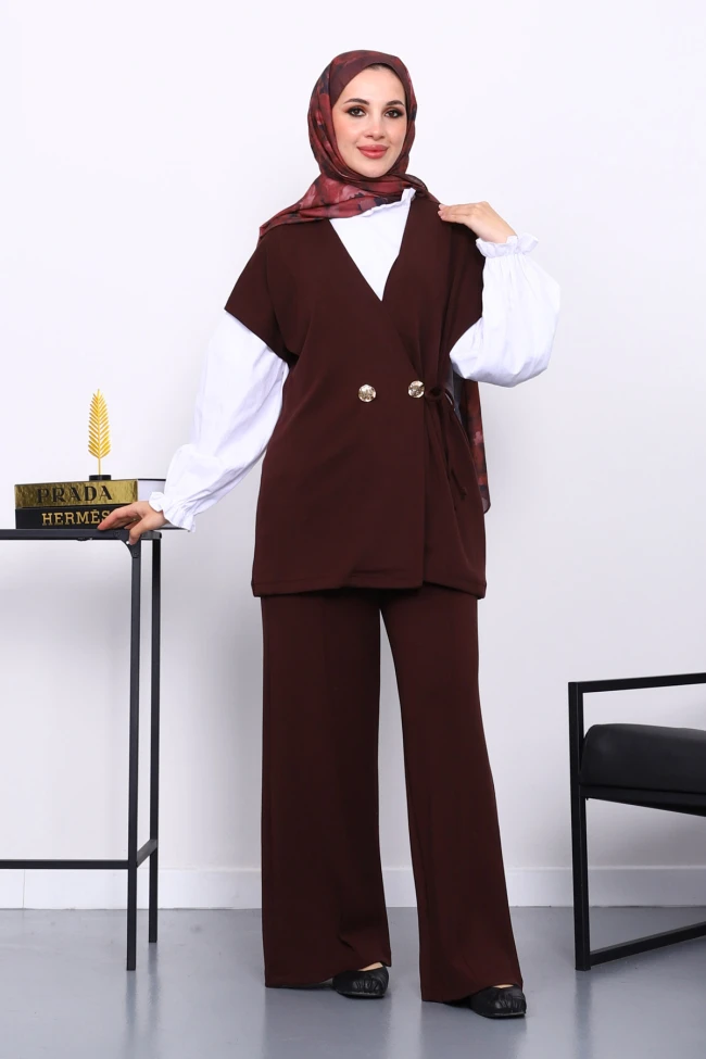 Bordo Yelek Pantolonlu Cupra Modal Takım