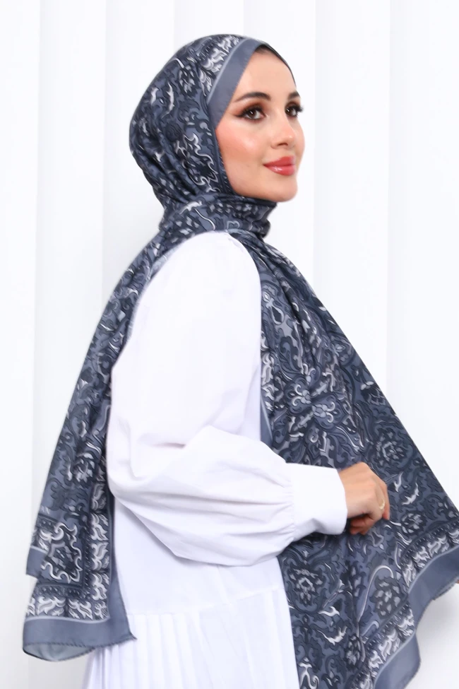 Füme Desenli Soft Dijital Şal