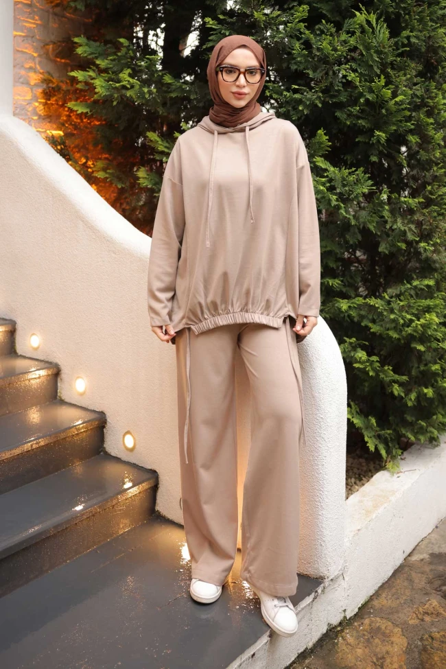 Vizon Ön Detaylı Modal Tunik Pantolonlu Takım