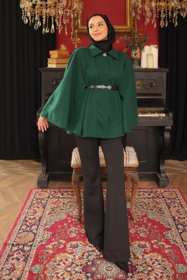 Yeşil Kemerli Kaşe Panço