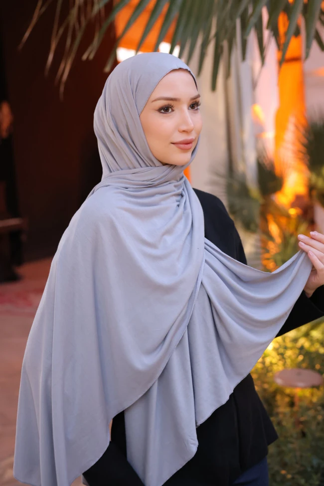 Gri Cazz Scarf Penye Şal