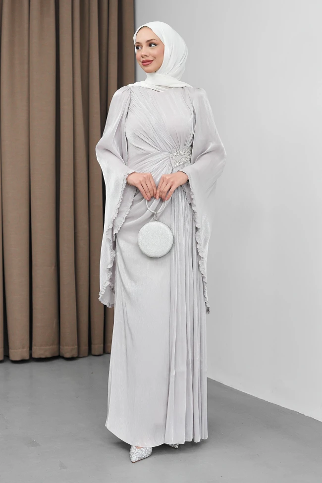 Taş Bel Taşlı Şifon Abiye