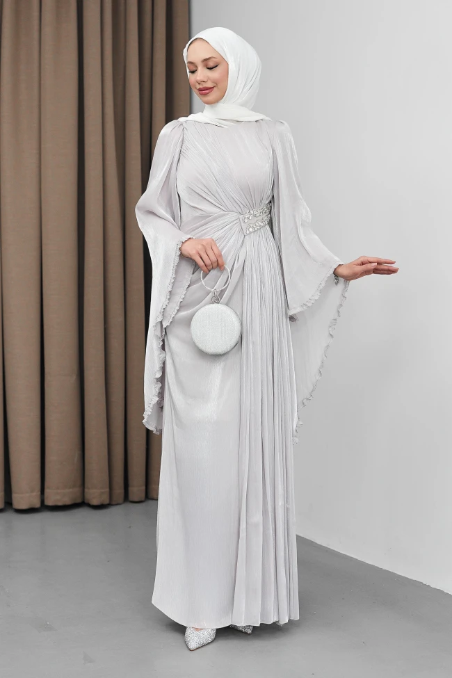 Taş Bel Taşlı Şifon Abiye