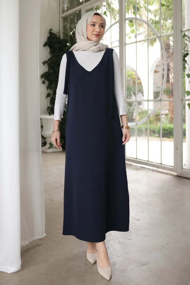 Lacivert Omzu Bağlamalı Jile