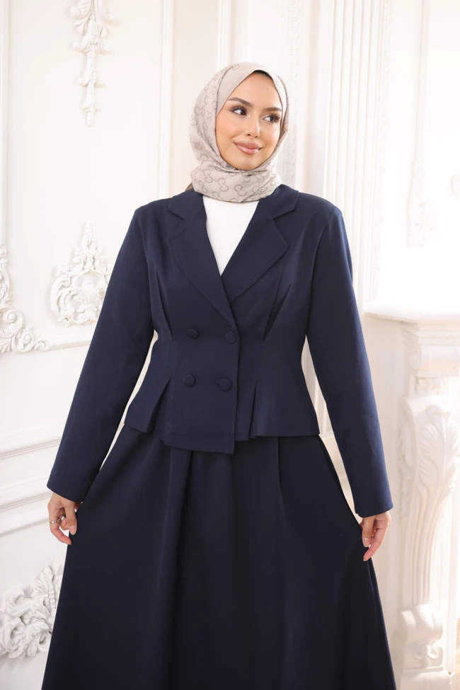 Lacivert Ceket Etekli Takım