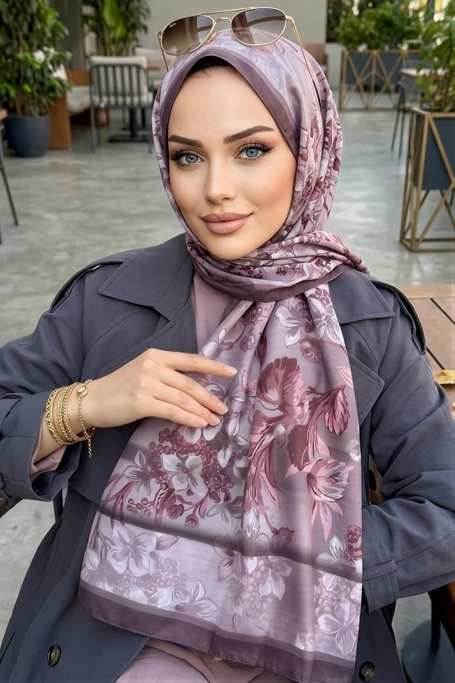 Gül Kurusu Desenli Soft Şal