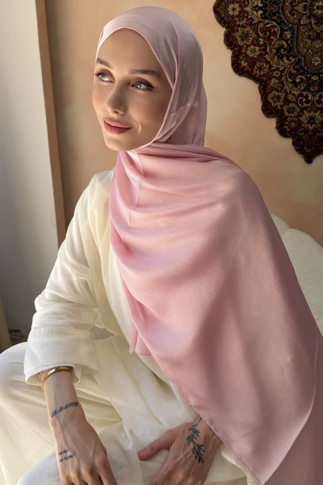 Pudra Abiye Safir İpek Şal