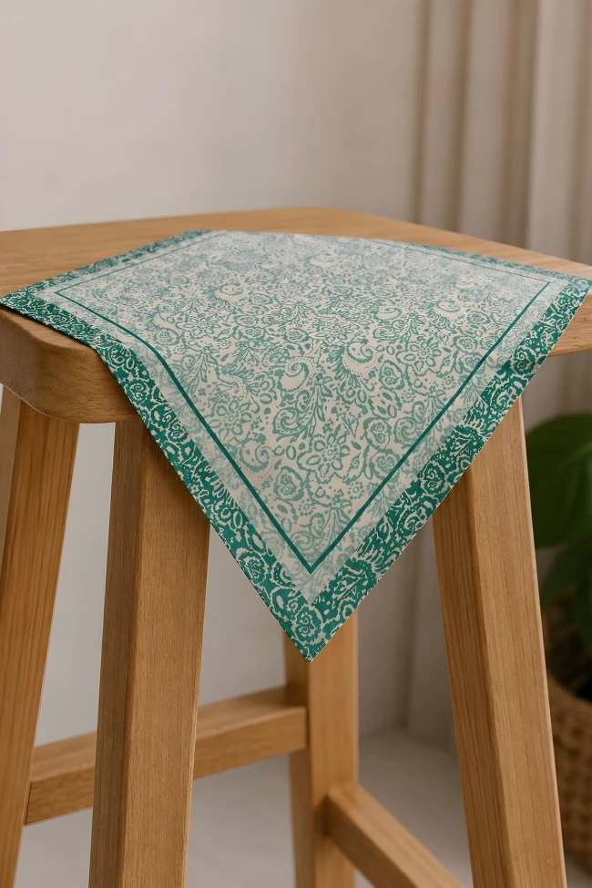 Yeşil Etnik Desenli Bandana