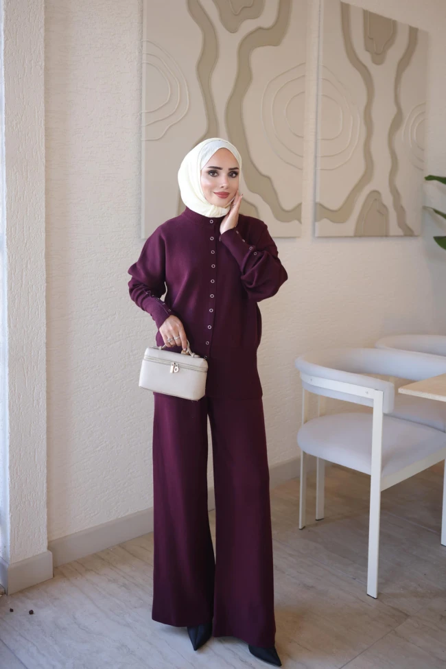 Mürdüm Corsman Premium Triko Hırka Pantolonlu Takım