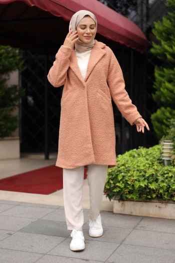 Camel Astarlı Cepli Buklet Kaban