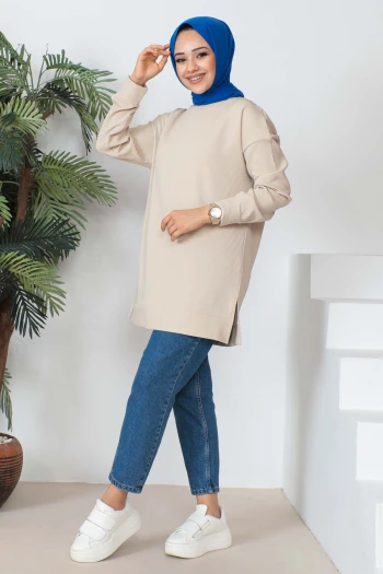 Taş Yan Yırtmaçlı Tunik