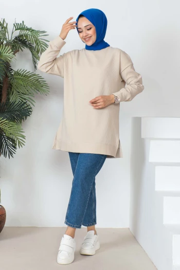 Taş Yan Yırtmaçlı Tunik