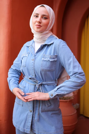 Taşlı İncili Püsküllü Kot Takım