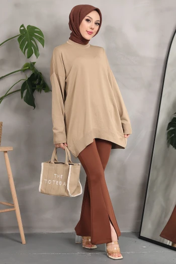 Vizon Soğuk İplik Merserize Salaş Triko Kazak