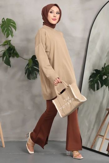 Vizon Soğuk İplik Merserize Salaş Triko Kazak