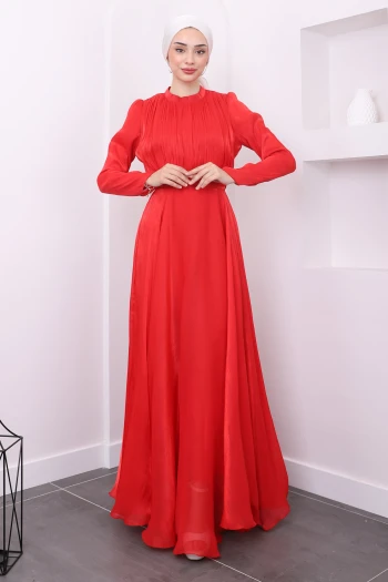 Kuşaklı Ön Pileli Abiye