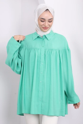 Yeşil 9104 Robalı Salaş Gömlek