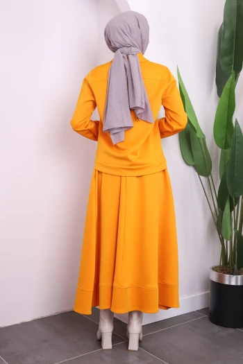 Fermuarlı Ceket Etekli Scuba Takım