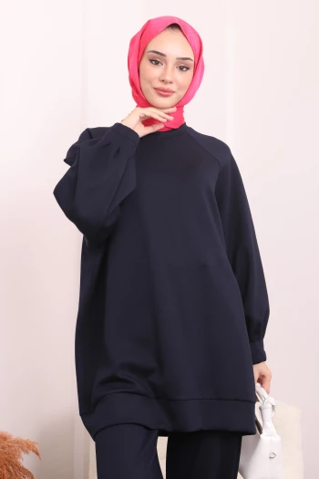 Lacivert Kol Ve Paça Nervürlü Oys Takım